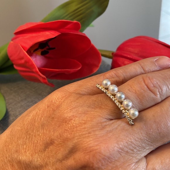 New 925 Majorica 1890 Pearl Ring - Picture 2 of 6